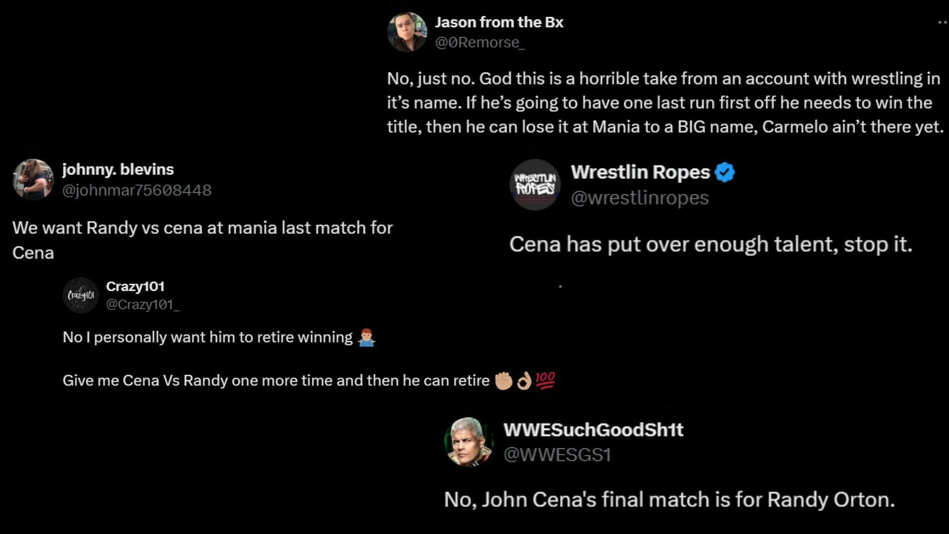 Screenshot of fans' reactions on X/Twitter